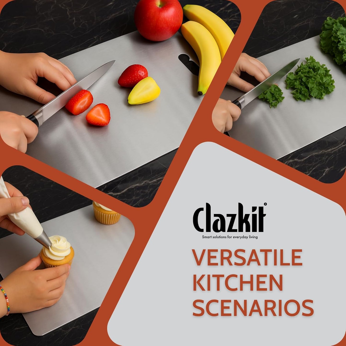 Stainless Steel Chopping Board (35x31cm)